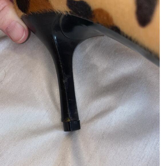 St. John Leopard Print Open Toe Heels - Size 39 - Leather &‎ Calf Hair - Picture 15 of 16